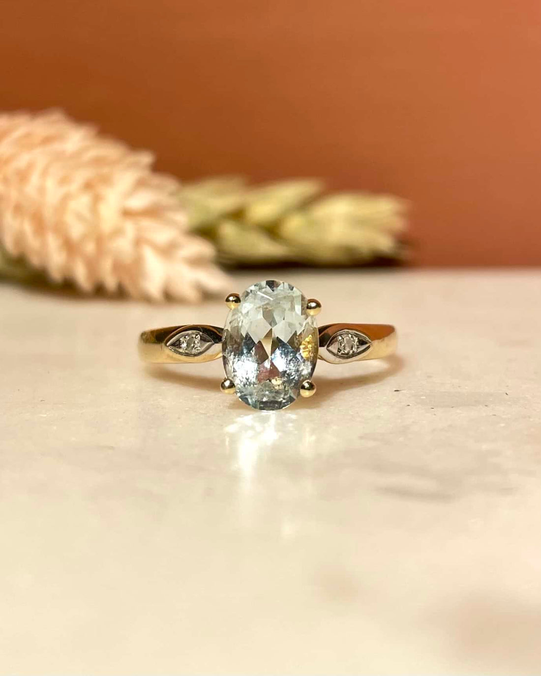 Bague Trilogie Aigue-Marine 1 carat &amp; Diamants &quot;Aurianne&quot;