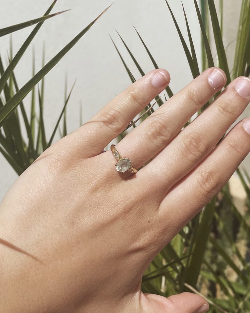 Bague Aigue - Marine &amp; diamants "Joséphine" - Elliade Paris