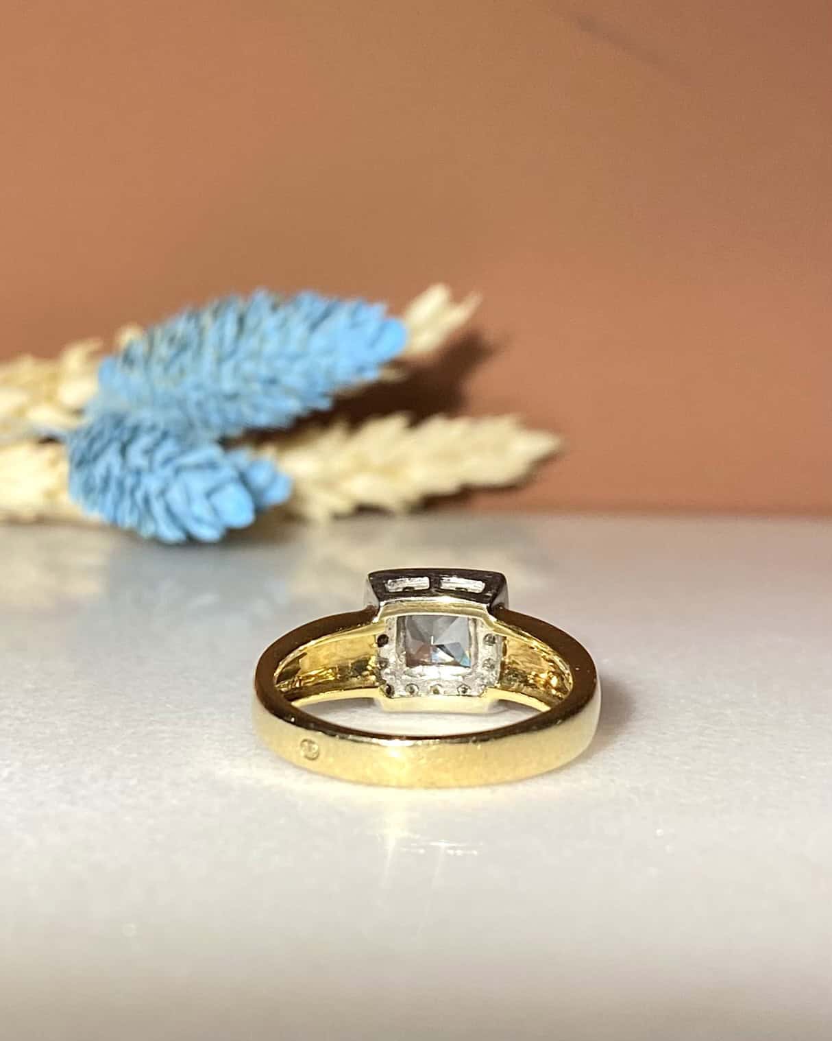 Bague Style Art-Déco Aigue-Marine et Diamants "Lotti"