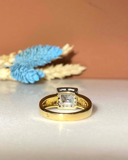 Bague Style Art-Déco Aigue-Marine et Diamants &quot;Lotti&quot;