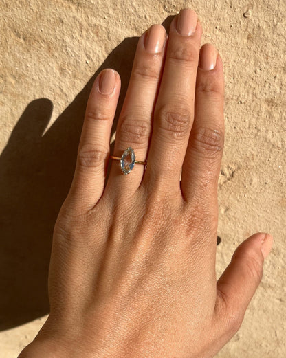 Bague Aigue - Marine &quot;Milo&quot; - Elliade Paris