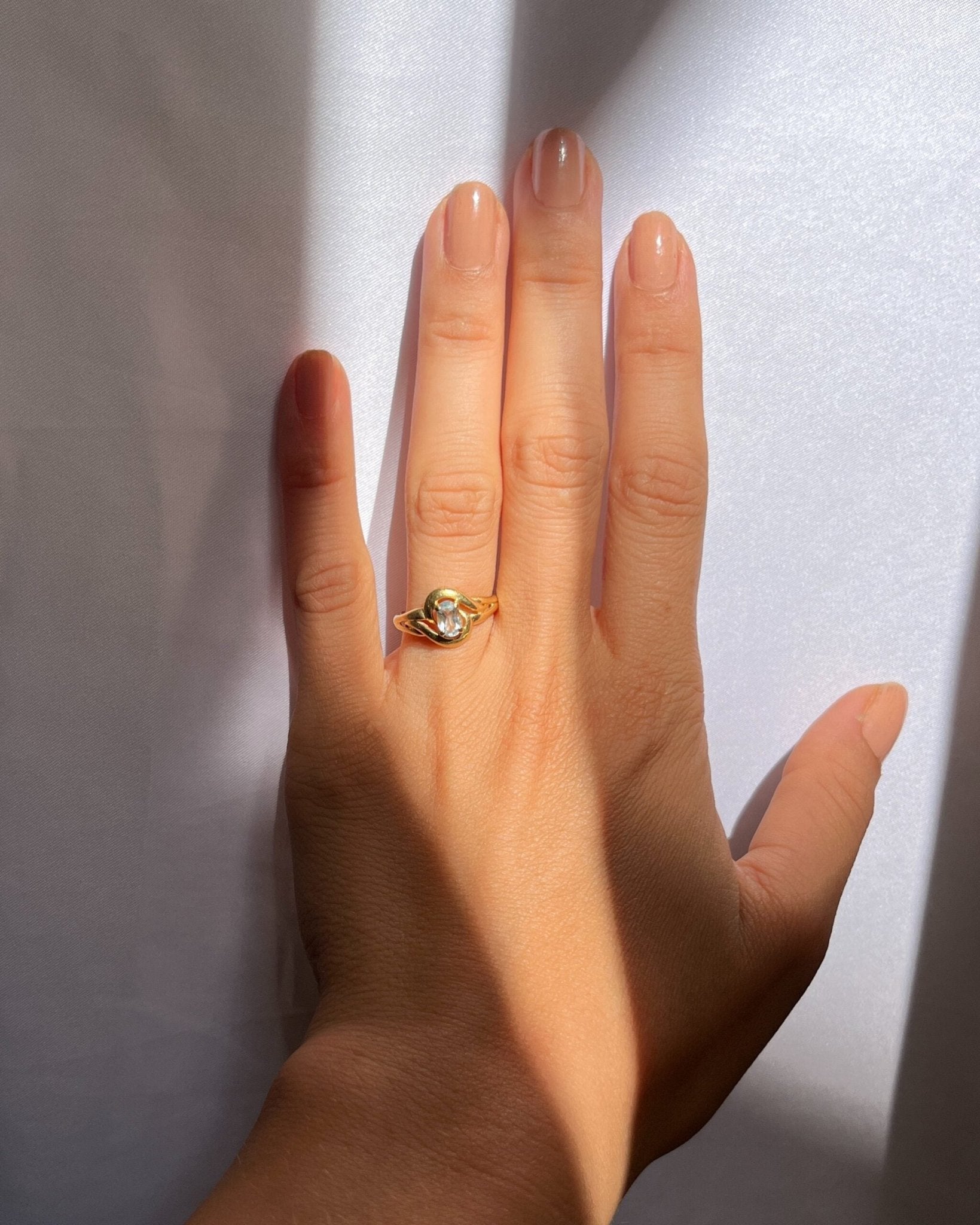 Bague Aigue - Marine vintage "Amal" - Elliade Paris