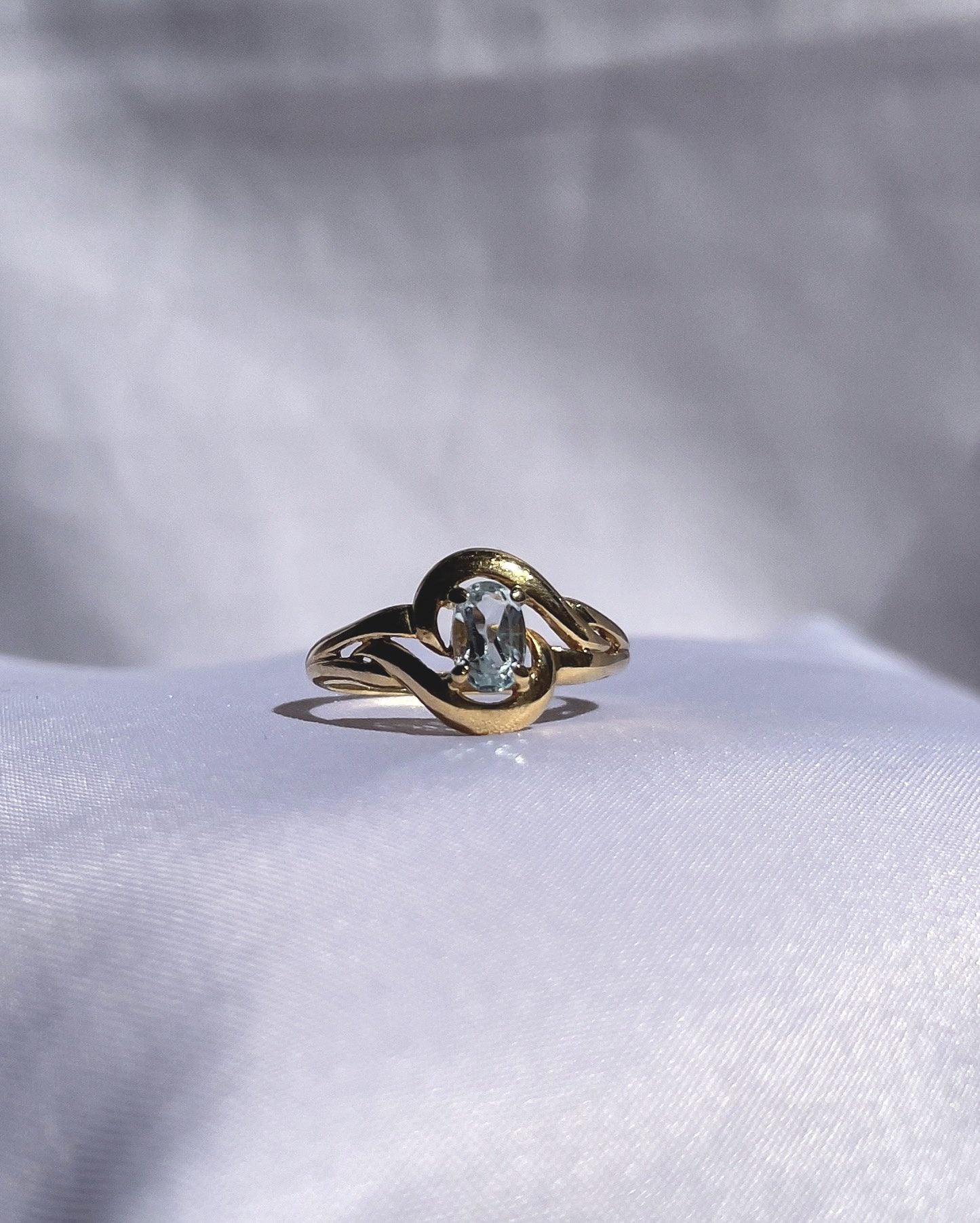 Bague Aigue - Marine vintage &quot;Amal&quot; - Elliade Paris