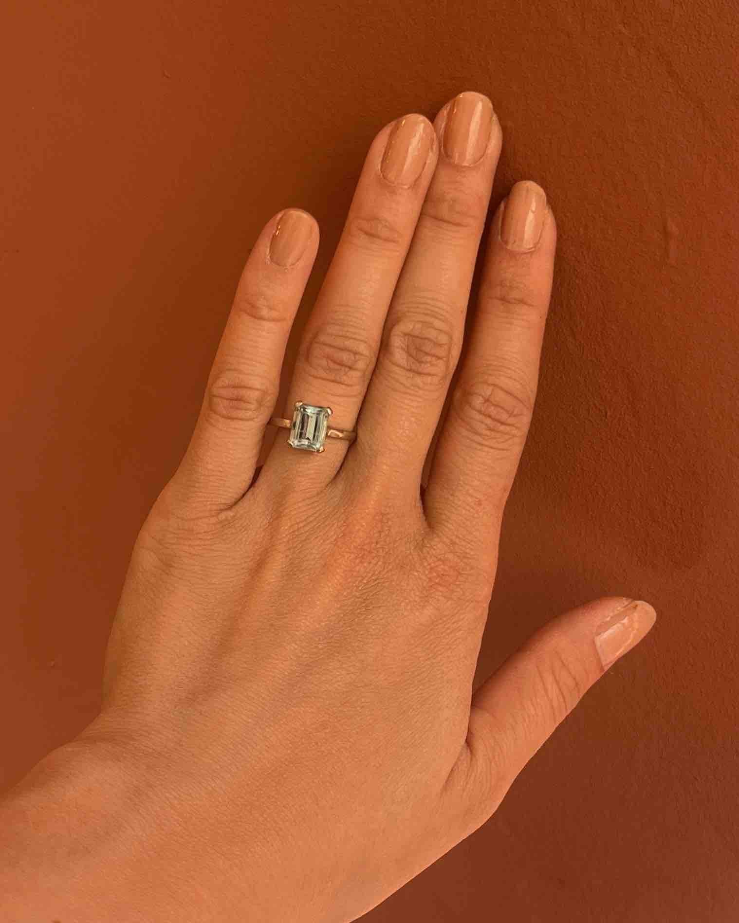 Bague Aigue - Marine vintage "Diane" - Elliade Paris