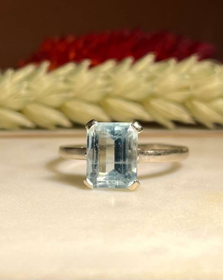 Bague Aigue - Marine vintage "Diane" - Elliade Paris