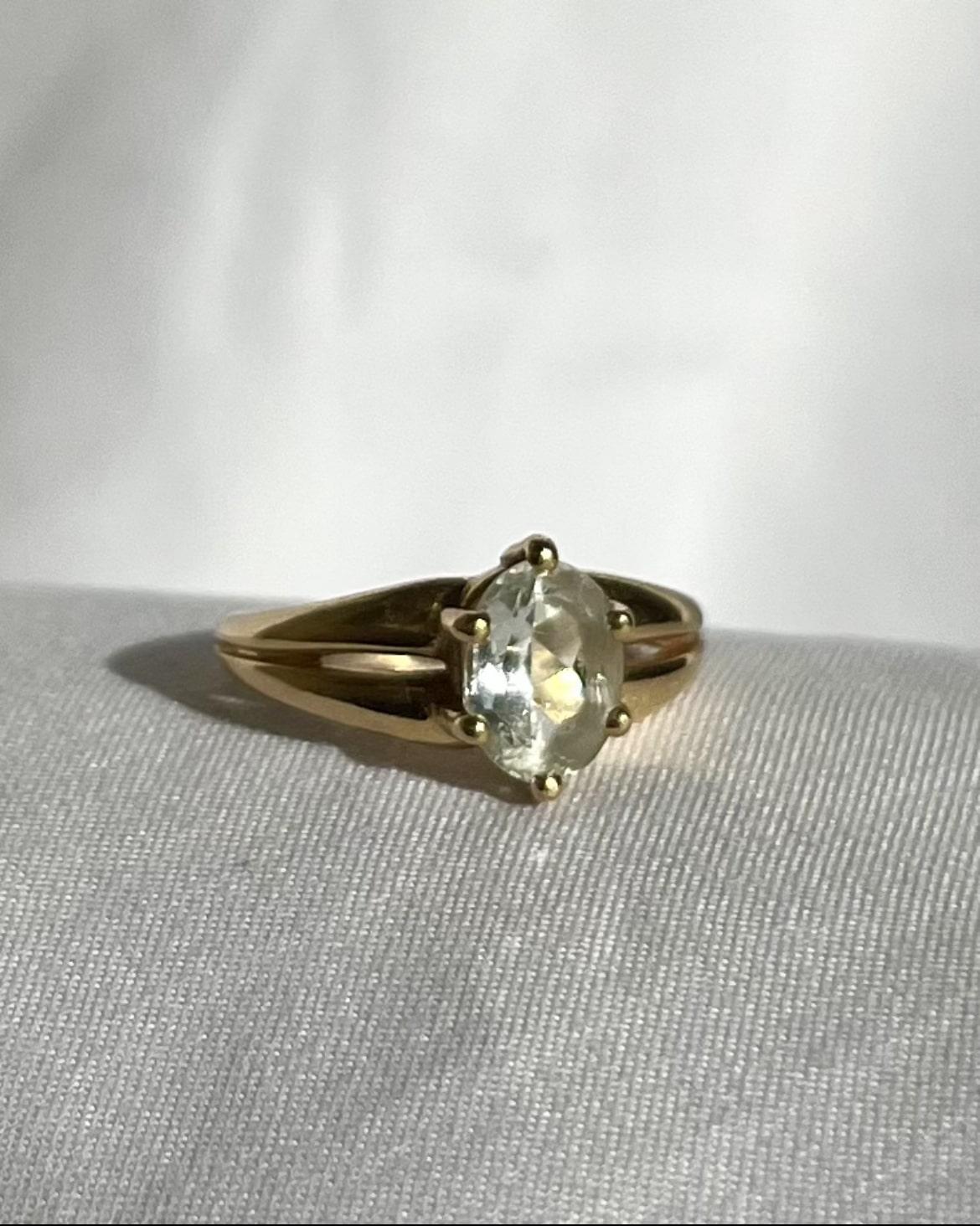 Bague Aigue - Marine vintage "Elyn" - Elliade Paris