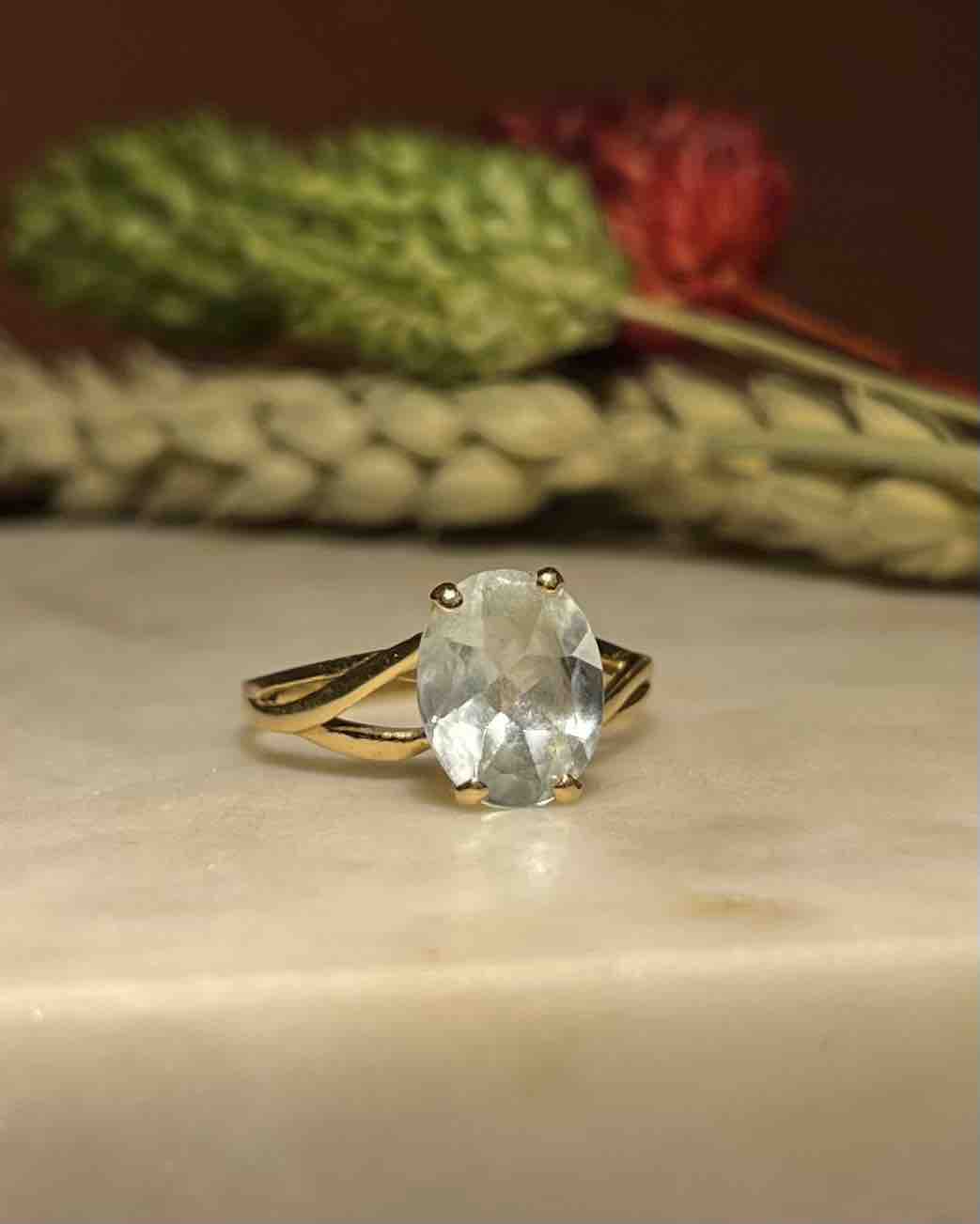 Bague Aigue - Marine vintage "Geneviève" - Elliade Paris