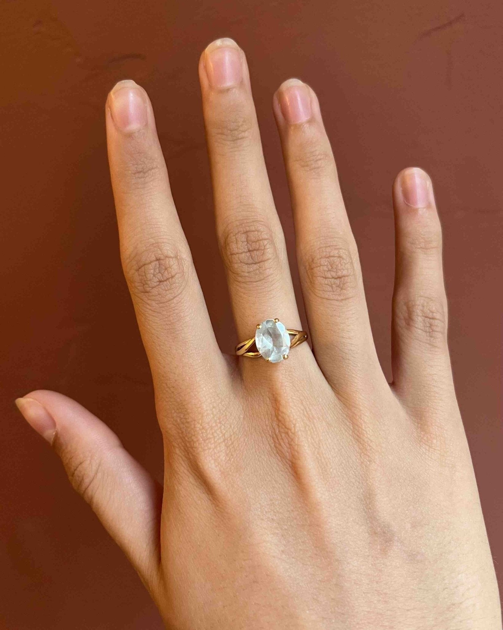 Bague Aigue - Marine vintage "Geneviève" - Elliade Paris