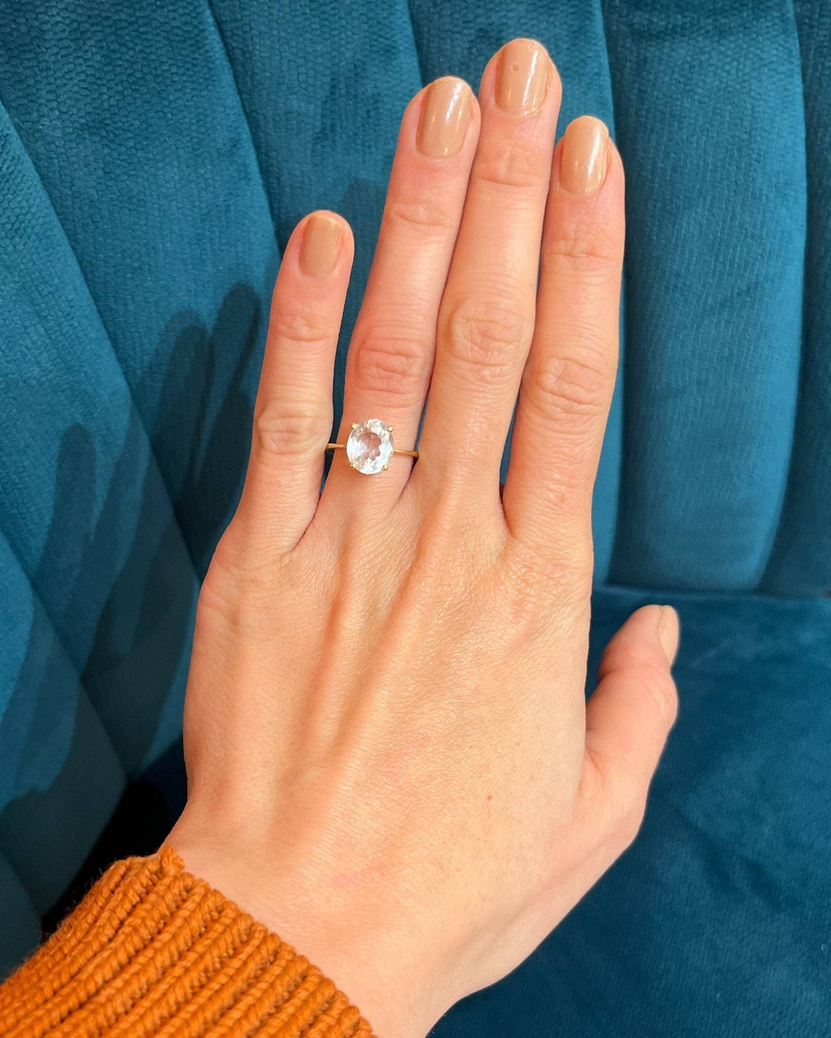 Bague Aigue - Marine vintage &quot;Léonie&quot; - Elliade Paris