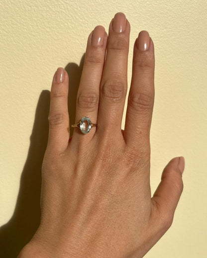 Bague Aigue - Marine vintage &quot;Leora&quot; - Elliade Paris