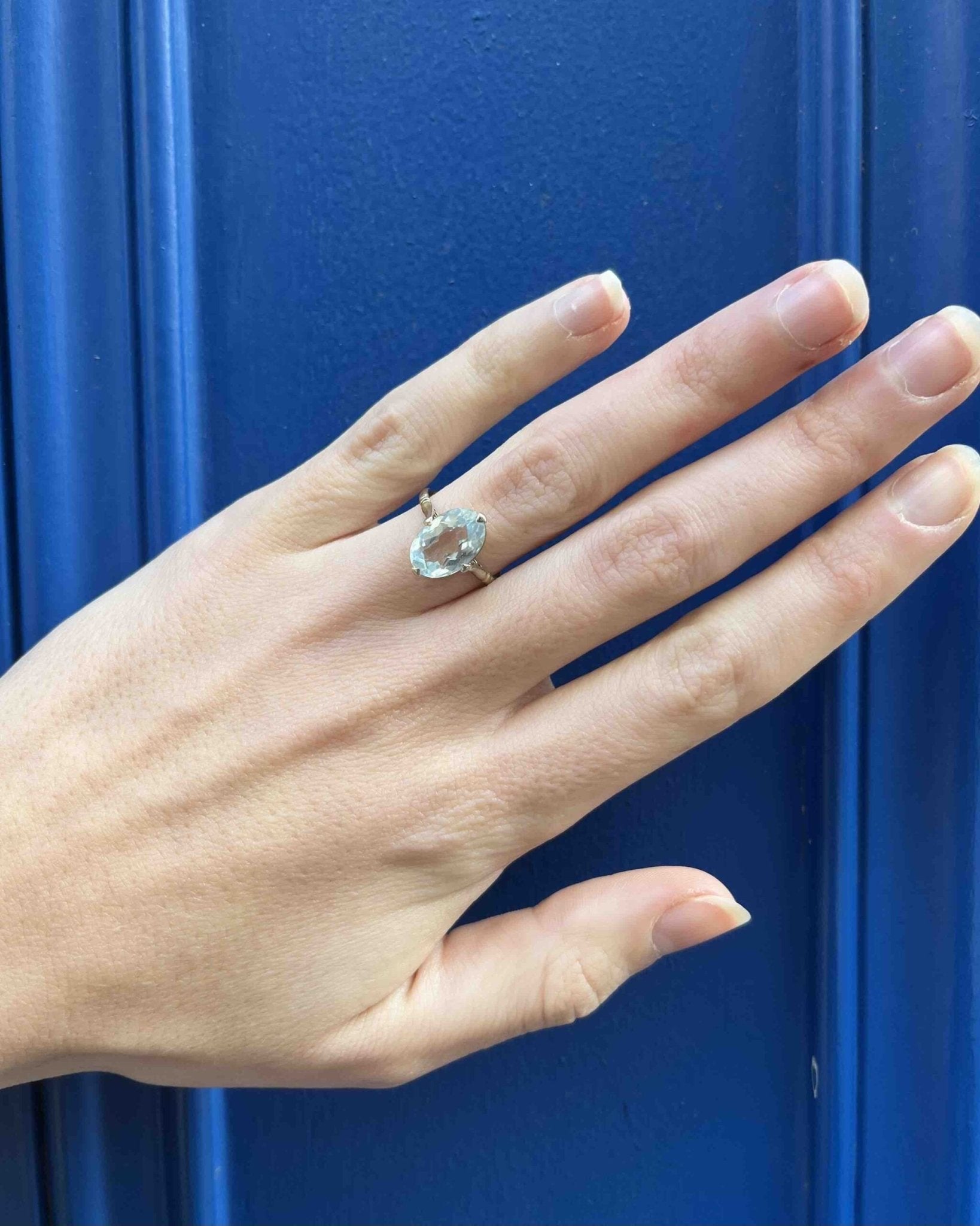 Bague Aigue - Marine vintage "Naïa" - Elliade Paris