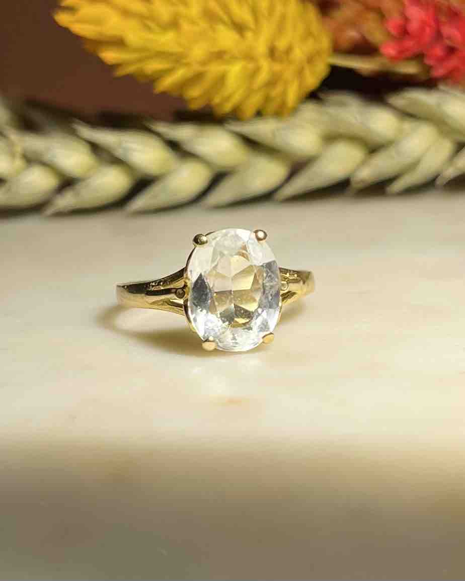 Bague Aigue - Marine vintage "Zalie" - Elliade Paris