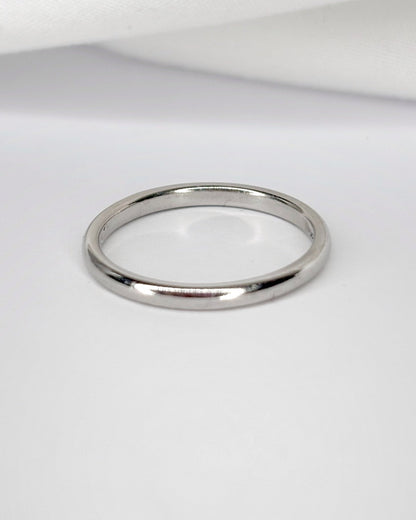 Bague Alliance Or Gris 18 carats 2 mm "Karl" - Elliade Paris
