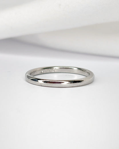 Bague Alliance Or Gris 18 carats 2 mm "Karl" - Elliade Paris