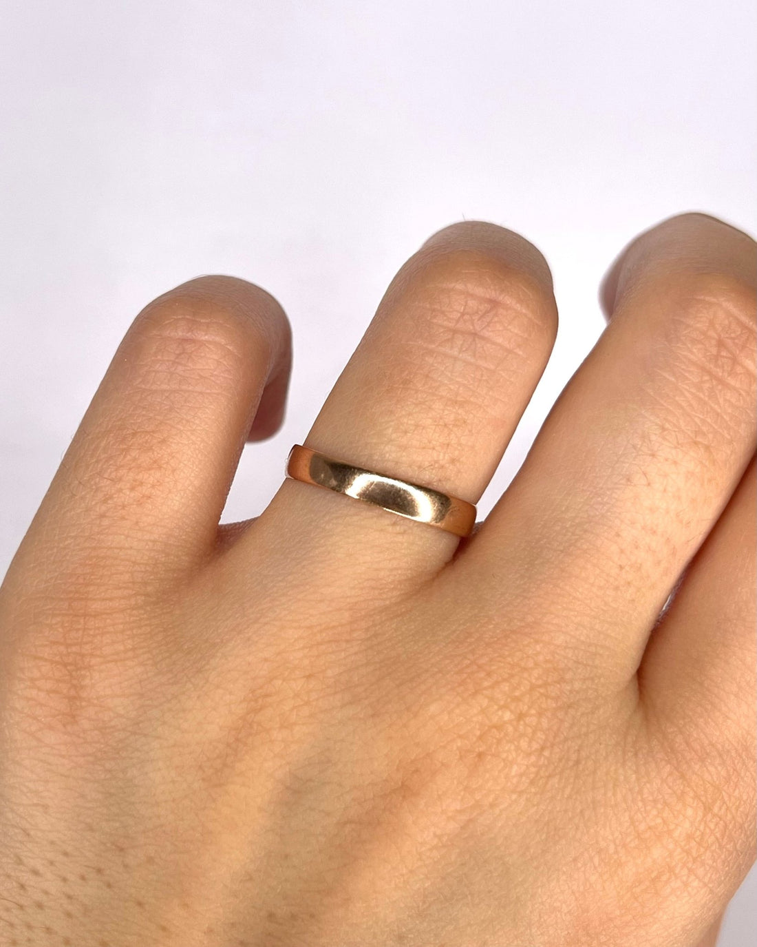 Bague Alliance Or Jaune Cuivré 18 carats 3mm "Tony" - Elliade Paris