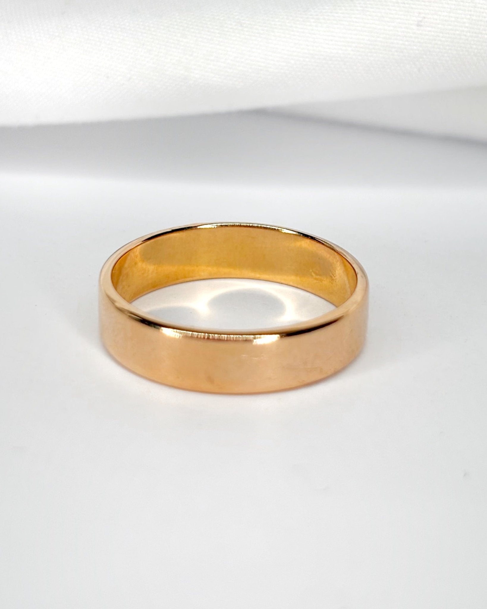 Bague Alliance Or Jaune Cuivré 18 carats 5mm "Antoine" - Elliade Paris