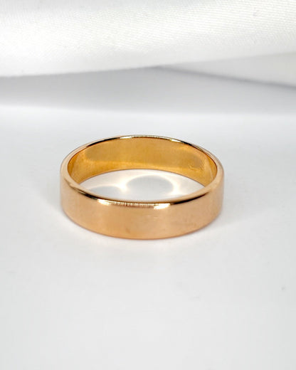 Bague Alliance Or Jaune Cuivré 18 carats 5mm "Antoine" - Elliade Paris