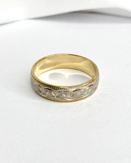 Bague Alliance Or Jaune &amp; Gris "Cindy" - Elliade Paris