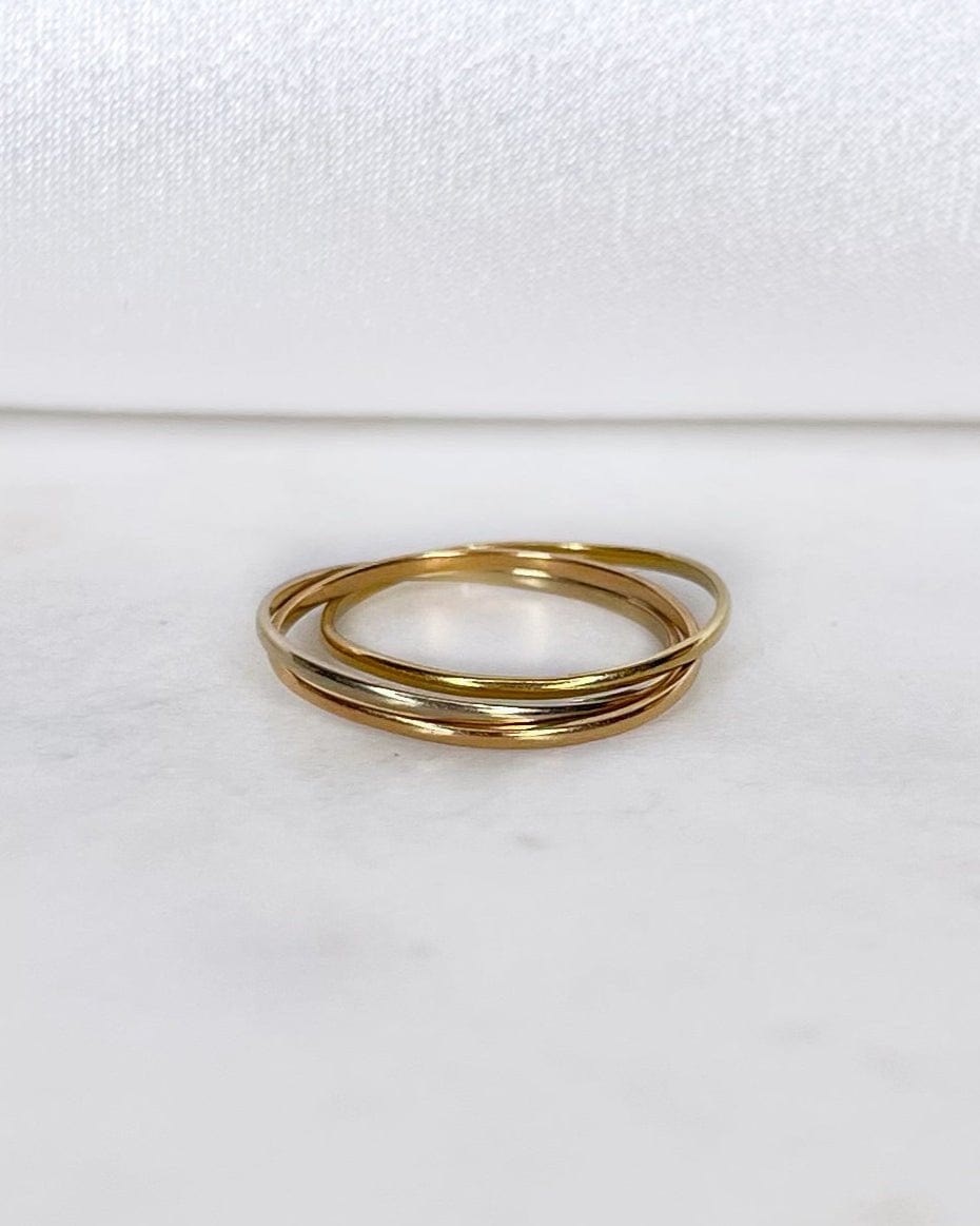 Bague Alliance Trois Ors 1.53 g "Layna" - Elliade Paris