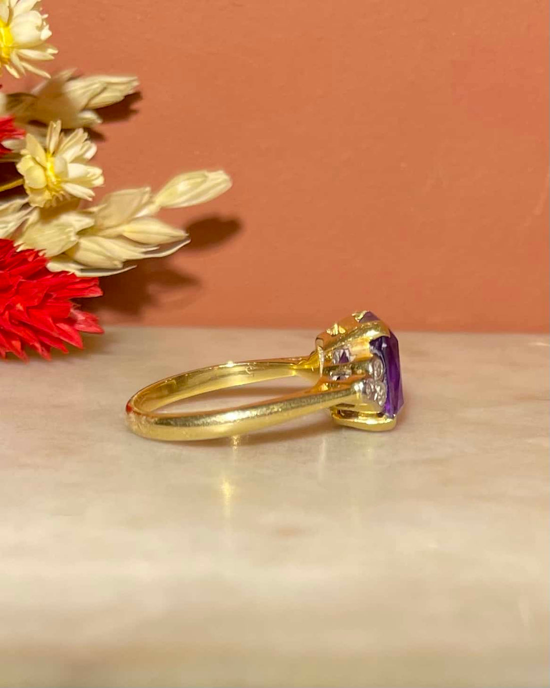 Bague Trilogie Améthyste &amp; Diamants &quot;Lucie&quot;
