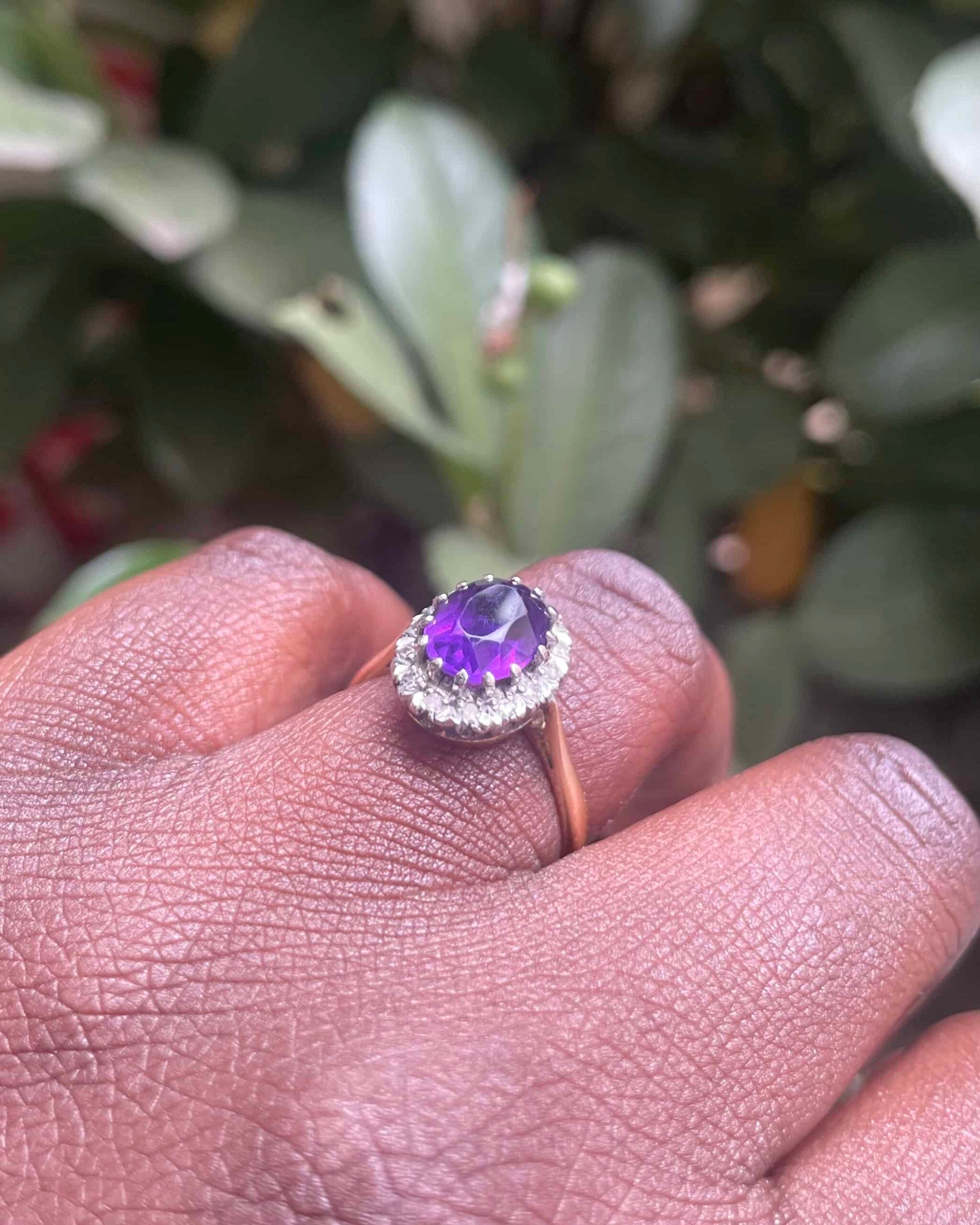 Bague Marguerite Améthyste 2.30 Carats &amp; 14 Diamants &quot;Bloom&quot;