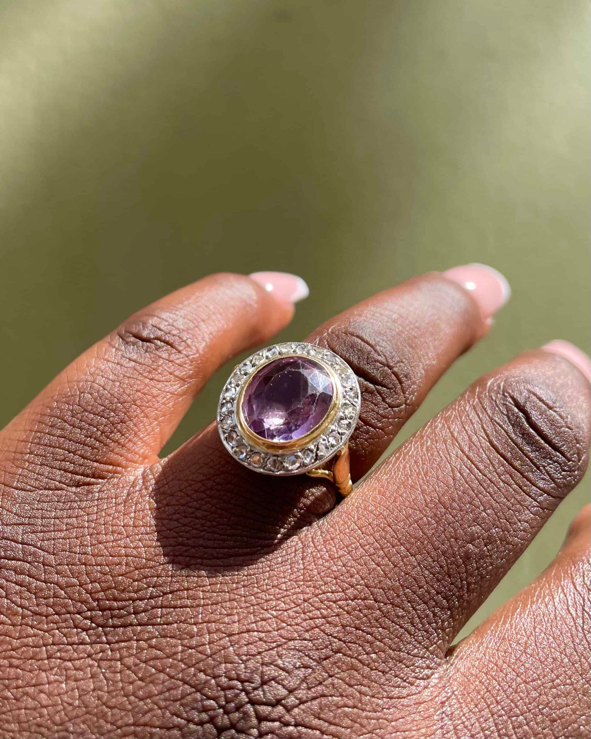 Bague Art-Déco Améthyste &amp; Diamants "Faustine"