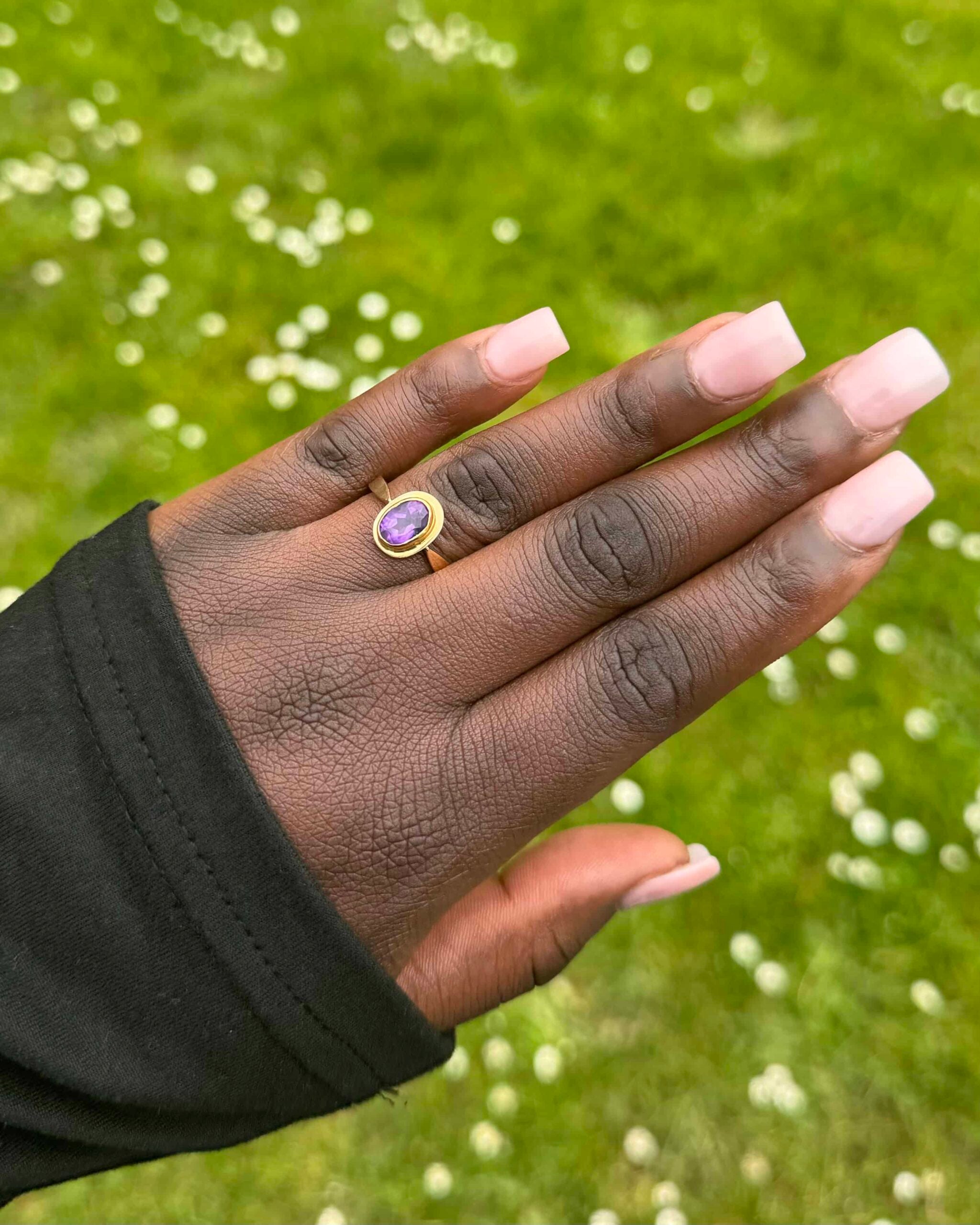 Bague Cocktail Or Améthyste "Azalée"