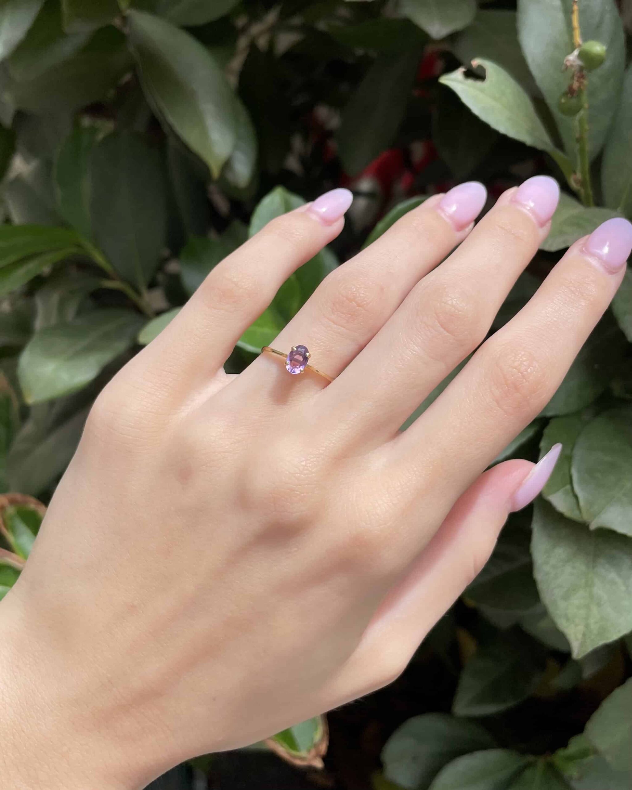 Anillo Solitario Amatista "Lauréa"