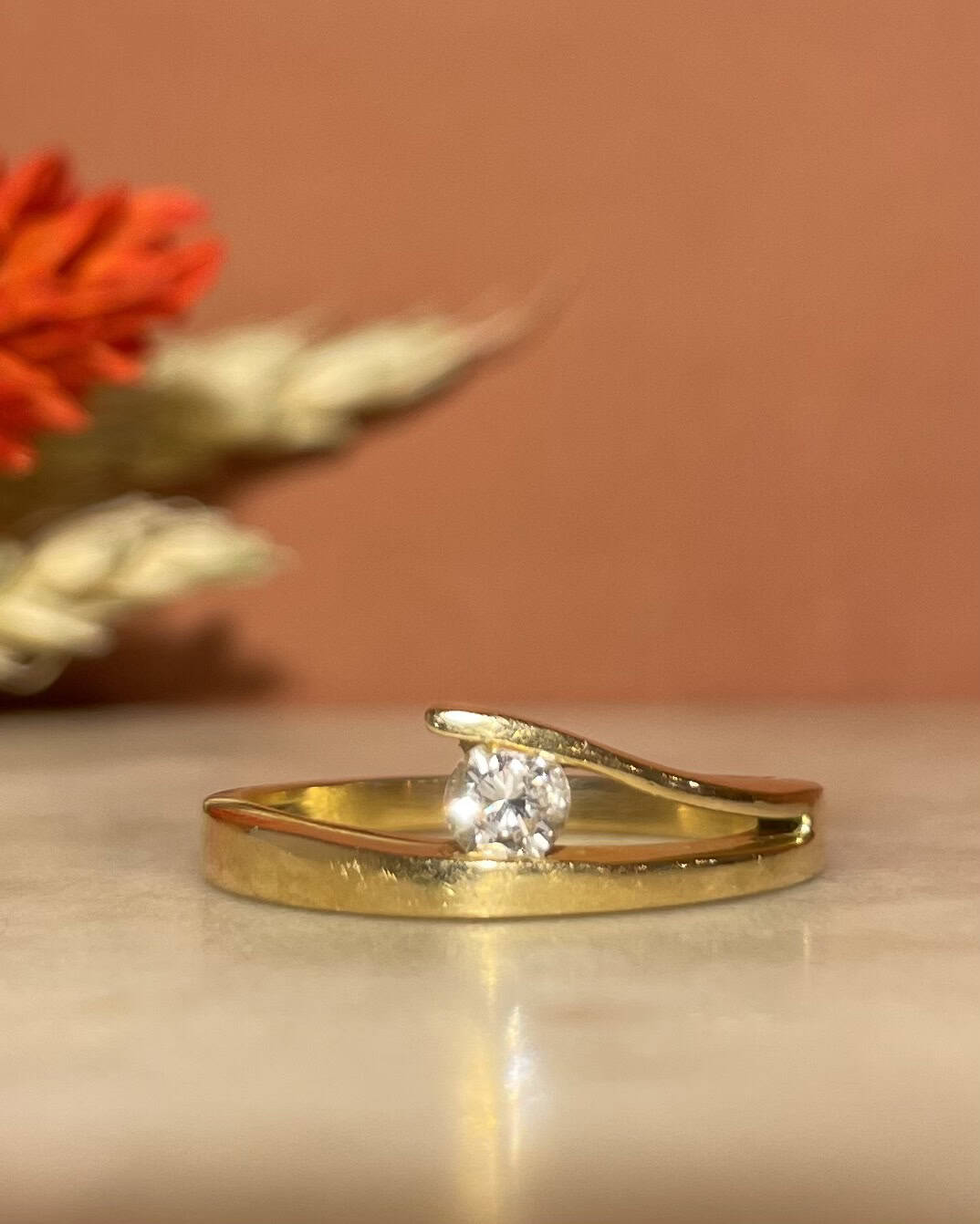 Bague solitaire Diamant 0.15 carat &quot;Manassée&quot;