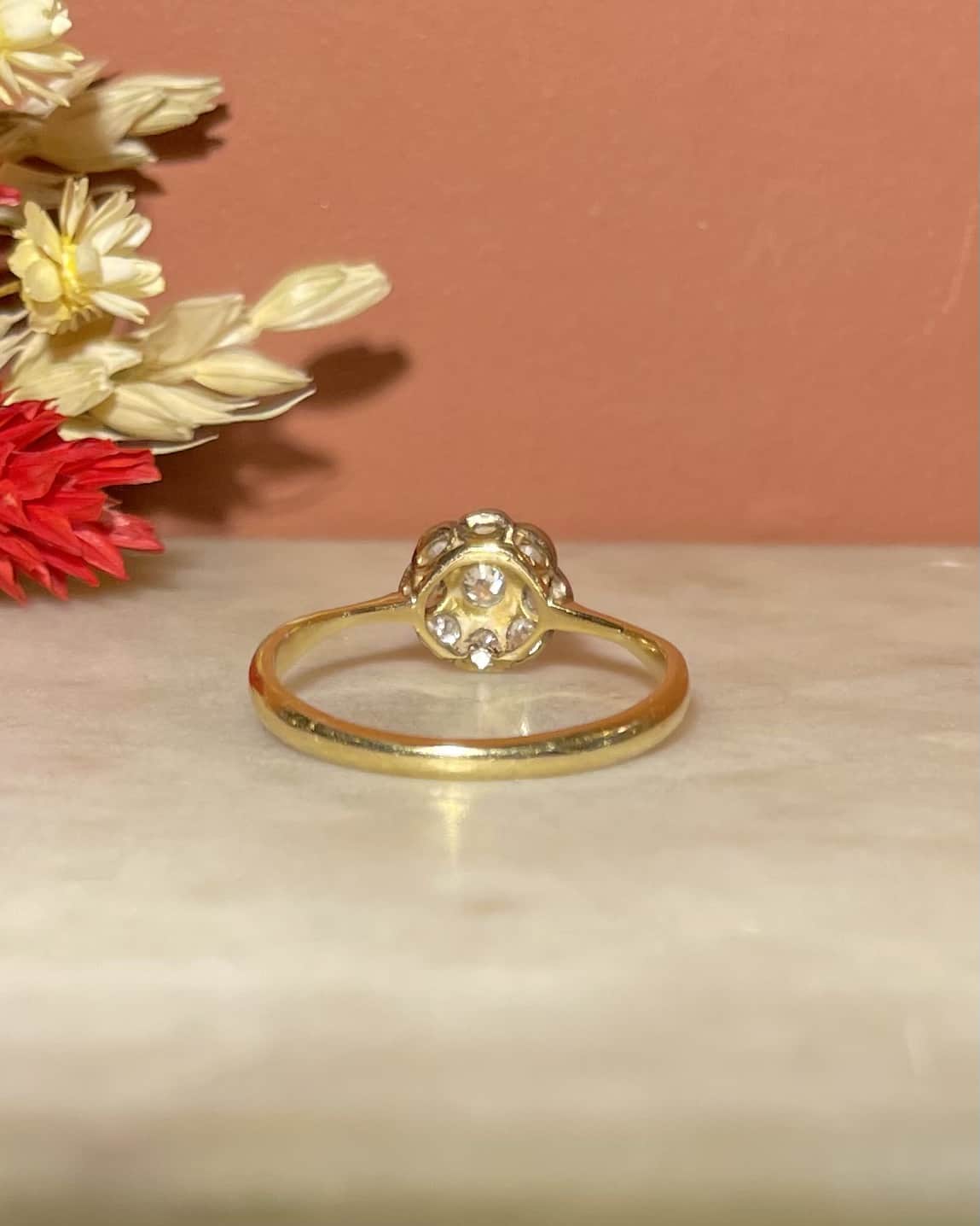 Bague fleur Art déco diamants &quot;Mayra&quot;