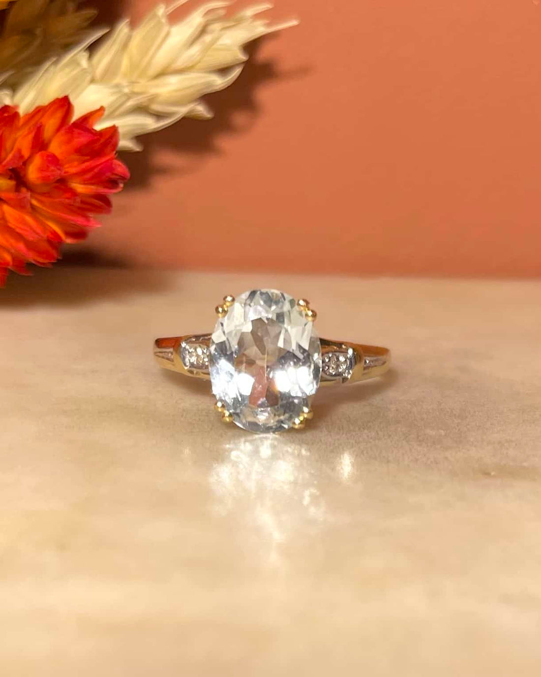 Bague Cocktail Aigue-Marine 2.20 Carats &amp; Diamants &quot;Arabelle&quot;