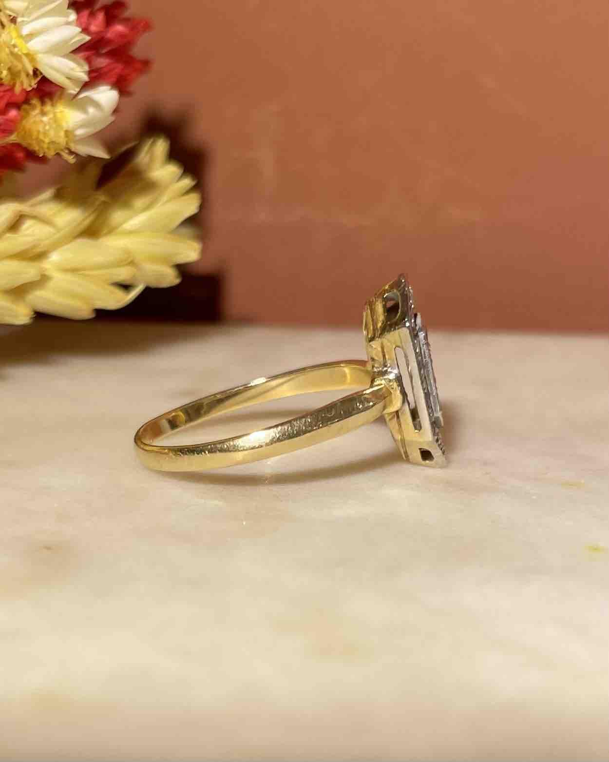 Art Deco style ring with diamonds "Khady"