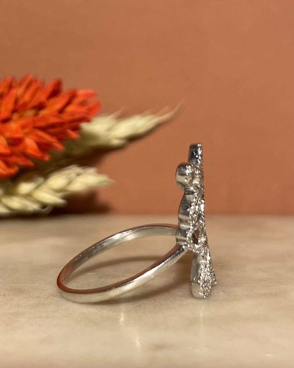 Bague Fleur Vintage 98 Diamants &quot;Golden&quot;