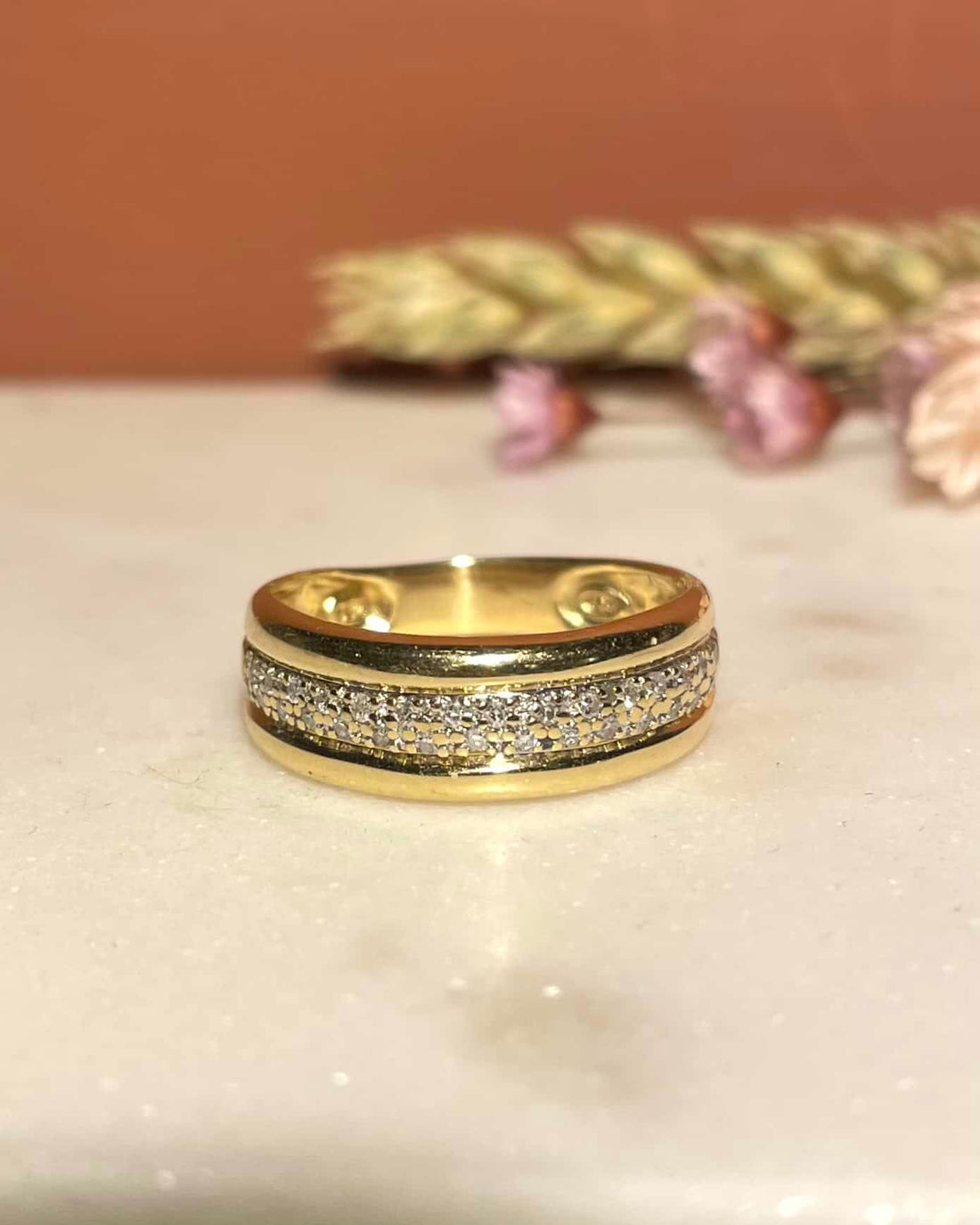 Bague Vintage Jonc Diamants &quot;Deloré&quot;