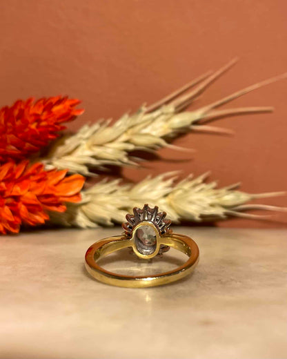 &quot;Aloya&quot; Aquamarine and Diamond Daisy Ring