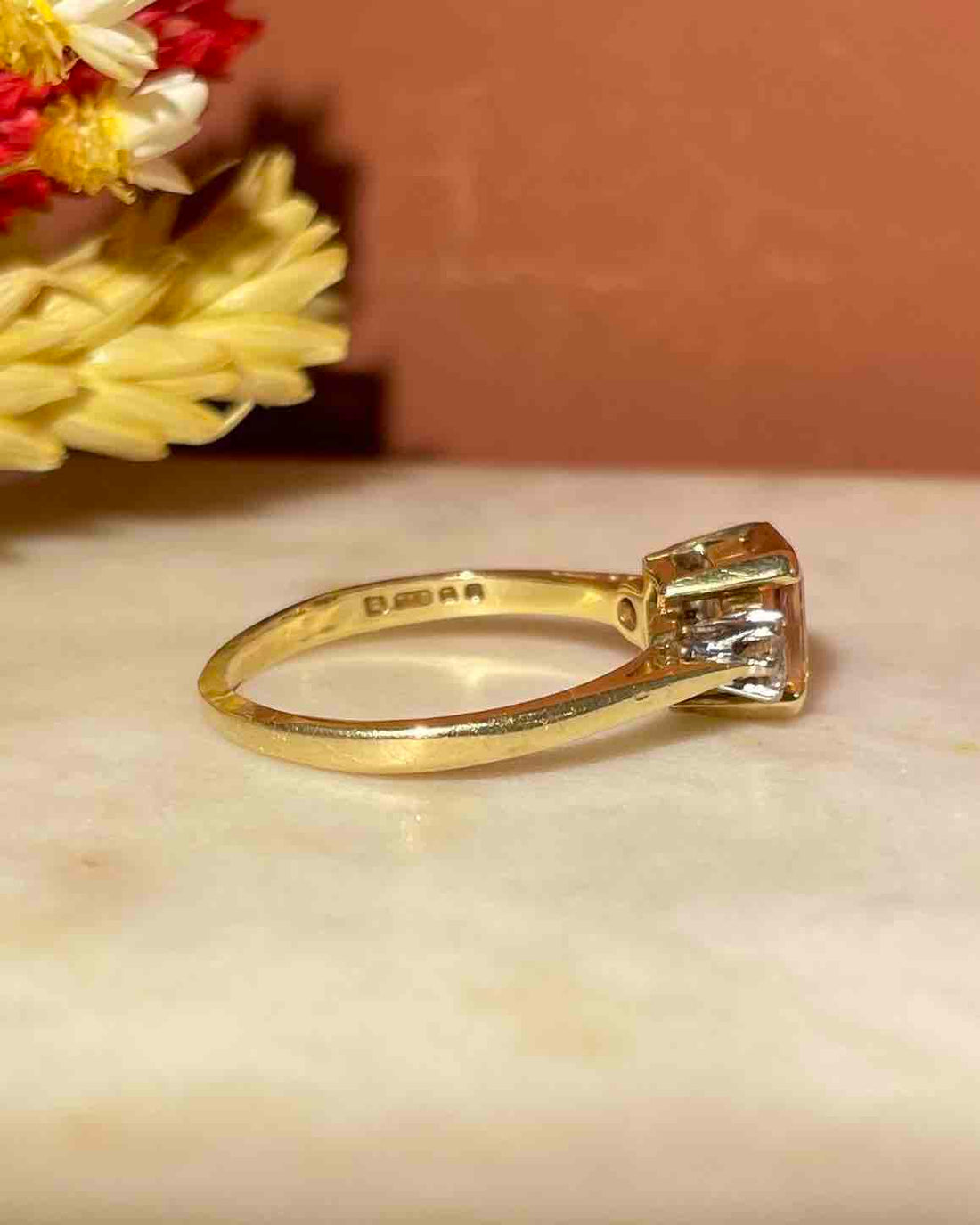 Bague Trilogie Topaze Impériale &amp; Diamants &quot;Sélène&quot;