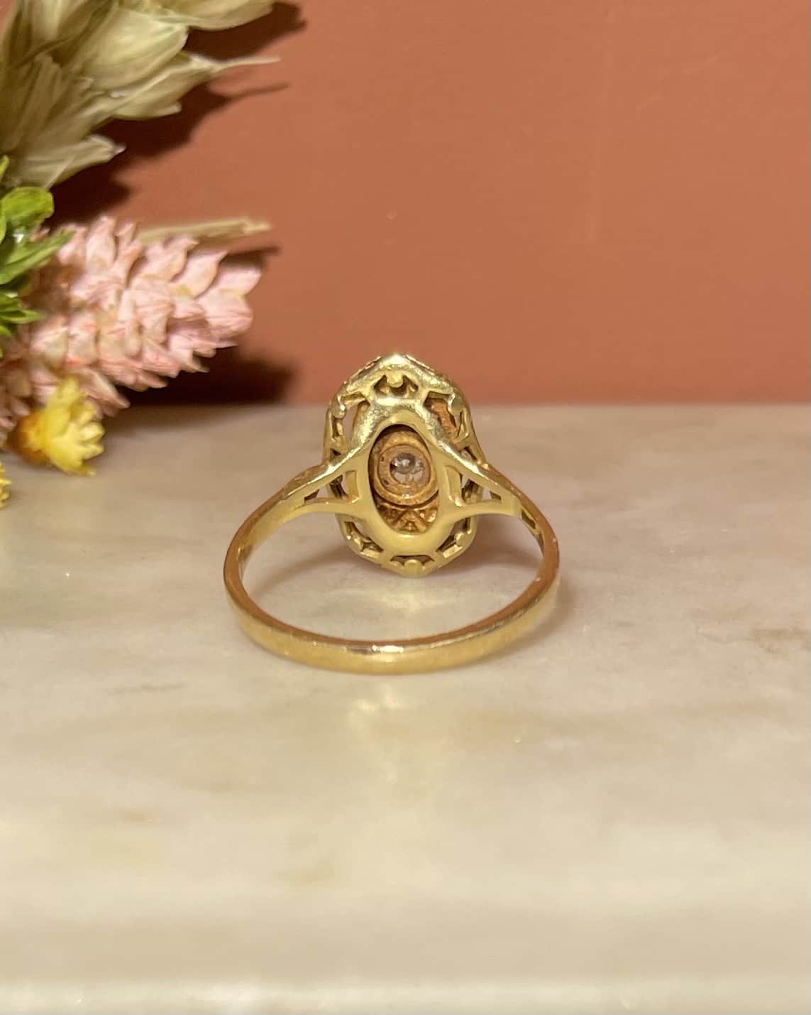 Bague Art-Déco vintage Diamant &quot;Aurya&quot;