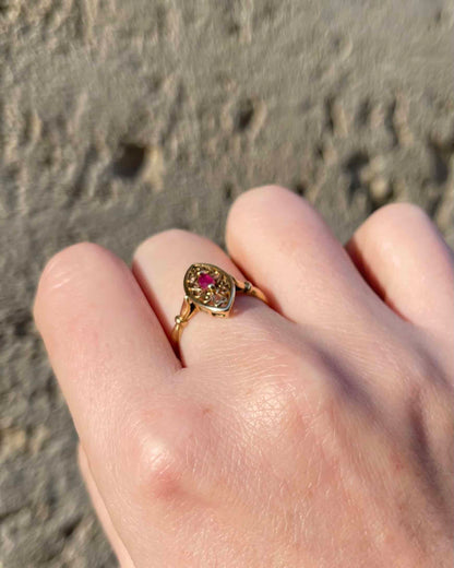 Bague Vintage Marquise Rubis &quot;Luena&quot;