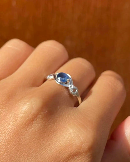 Bague Vintage Saphir 0.40 carat &amp; Diamants &quot;Damaris&quot;