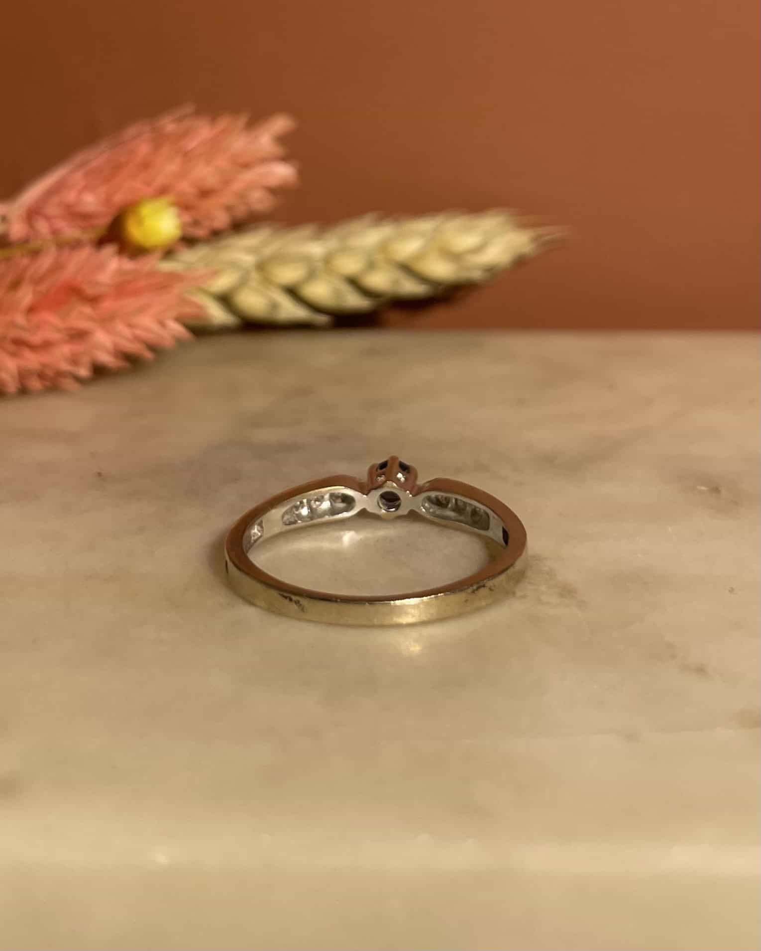 Bague Solitaire Saphir &amp; Diamants "Fionna"