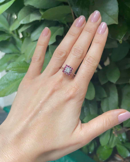 Bague Damier Rubis &amp; Diamants &quot;Briar&quot;