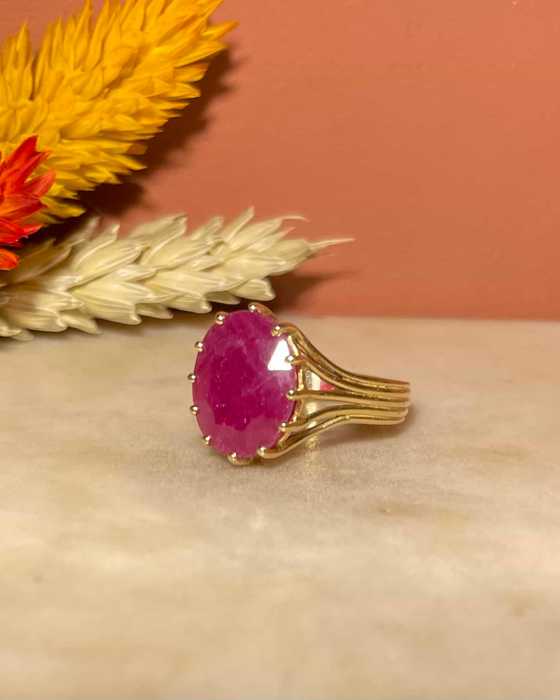 Bague Cocktail Rubis 3 carats &quot;Quinn&quot;