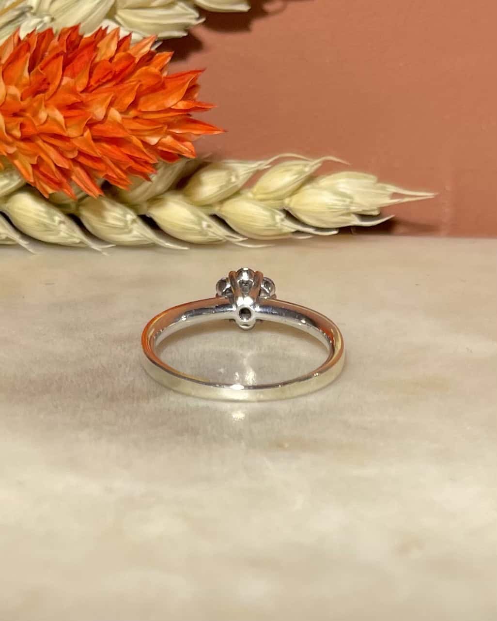 Bague Solitaire Fleur 19 Diamants "Anaize"