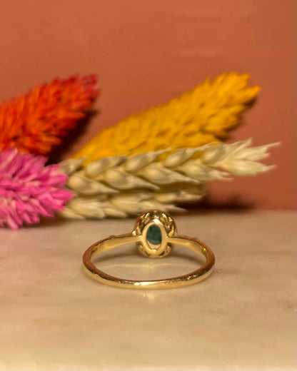 Bague Style Art-Déco Emeraude &amp; Diamants &quot;Rory&quot;