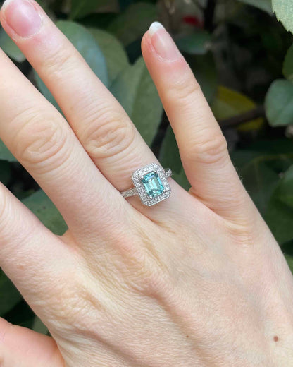 Bague Style Art-Déco Zircon 1.70 Carat &amp; 50 Diamants &quot;Ayla&quot;