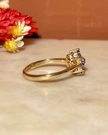 Bague Marguerite Diamant &amp; Tanzanites &quot;Matisse&quot;