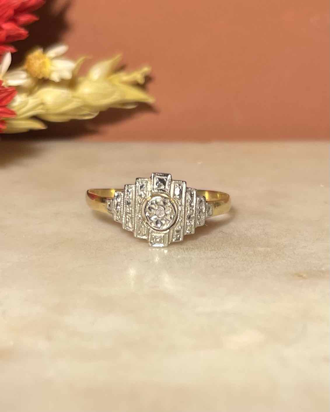 Bague Art-Déco diamant &quot;Lara&quot;