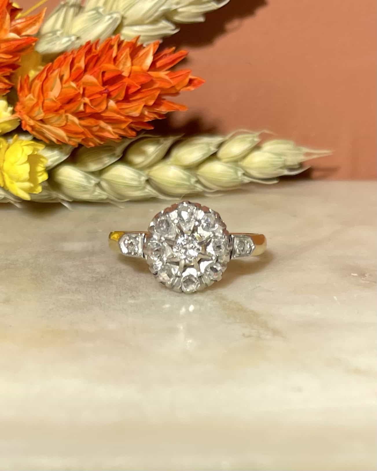Bague Art - déco 11 Diamants "Jacqueline" - Elliade Paris