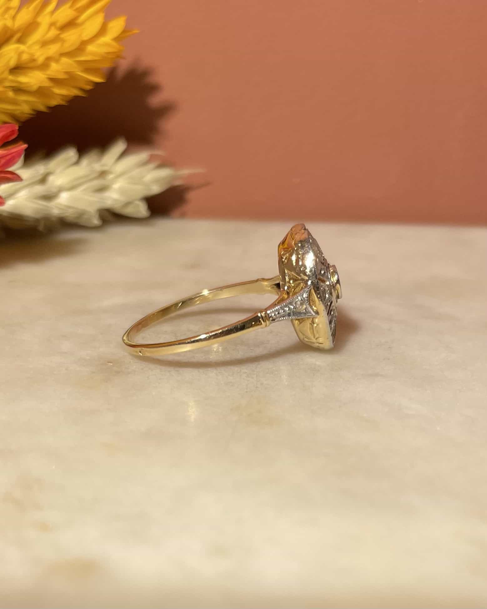 Bague Art - Déco 13 Diamants &quot;Blandine&quot; - Elliade Paris