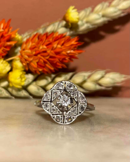 Bague Art - déco 13 Diamants &quot;Carole&quot; - Elliade Paris